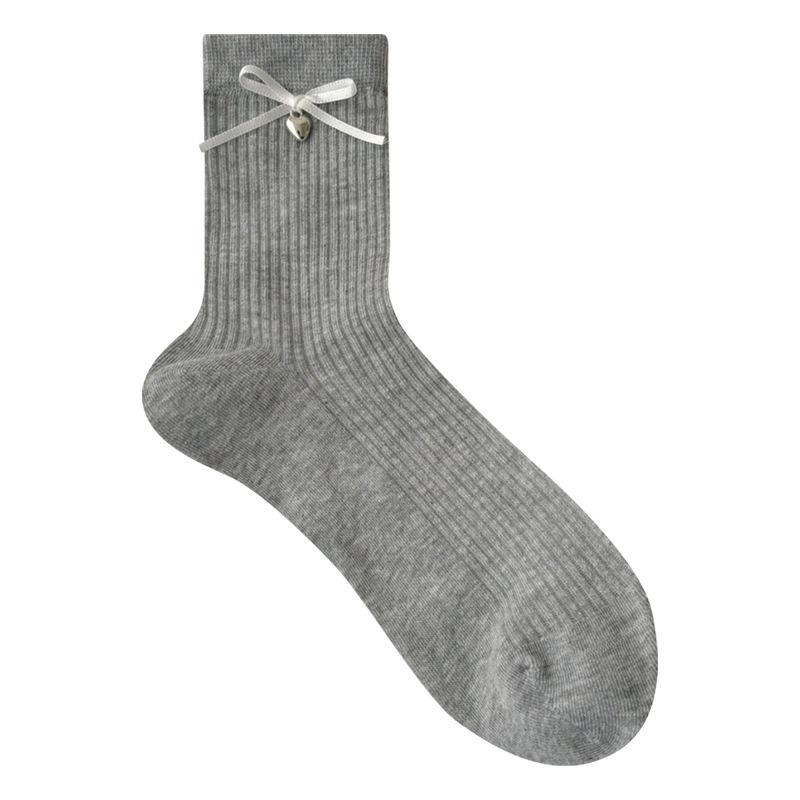 5 Pairs of Women's Spring and Summer Fashionable Cotton Bow Bell Accessories and Socks
