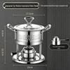 304 Stainless Steel Single-Person Hot Pot with Inflatable Gas Stove for Home, Commercial, and Camping Use