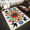 Colorful Floral Carpet with Birds and Geometric Patterns, Home Decor. Suitable for Use As an Anti-slip for Living Room Bedroom Sofas
