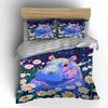 Dreamy Hippo With Daisy Field Bedding Set For Kids Luxury Gift 3Pcs Digital Print Comforter Set Soft Comfortable Breathable