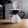 Synthetic Resin Heart Shaped Handle Temperature Sensitive Coffee Cup Drinkware Valentines Day Present