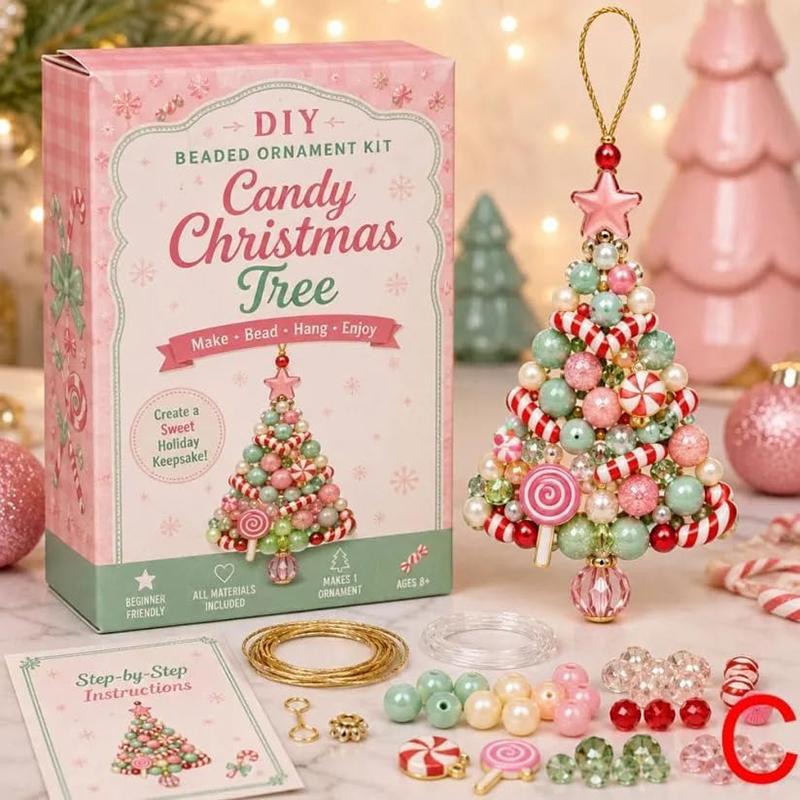 DIY Weihnachtsbaumschmuck-Set Perlen zum Aufhängen Perlen Bastelset Weihnachts-Bastelset Weihnachtsbaumdekoration