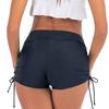 Pantaloncini da bagno da donna a vita alta con coulisse, Slip bikini elasticizzati tinta unita