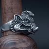 Handmade Vintage Boar Ring Inspired By Tianpeng Marshal Sterling Adjustable Unisex Statement Jewelry