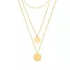 Women's Fashionable Alloy Necklace with Double Round Pendant