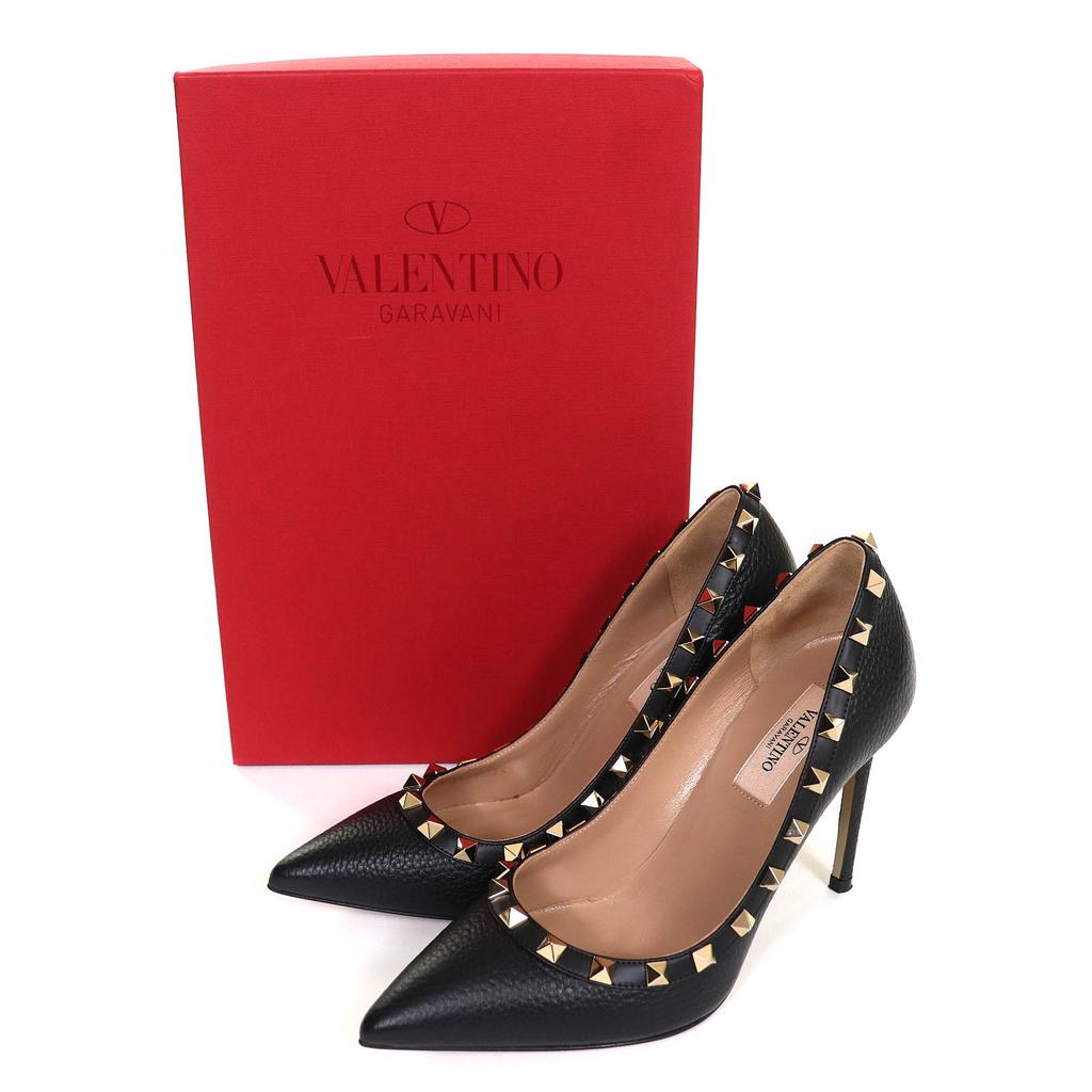 Valentino Garavani pumps Rockstud pointed toe leather black leather Women 35.5 Used