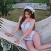Korean Retro Grid Girl Bikini Three-Piece Split Swimsuit Set with Triangle Soft Cup