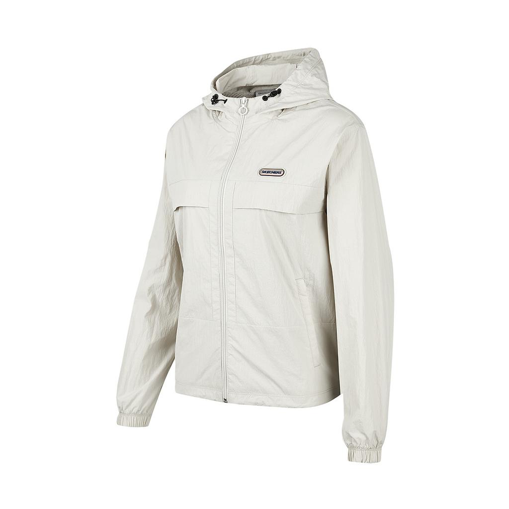 Skechers Casual Comfortable Sports Woven Lightweight Quick-Dry Hooded Jacket Women jackets Rock-Brown P223W045-02XM
