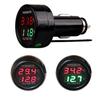 12V 24V Digital Voltmeter Thermometer Cigarette Lighter Style Battery Monitor For Measuring Voltage And Temperature Car Accessor