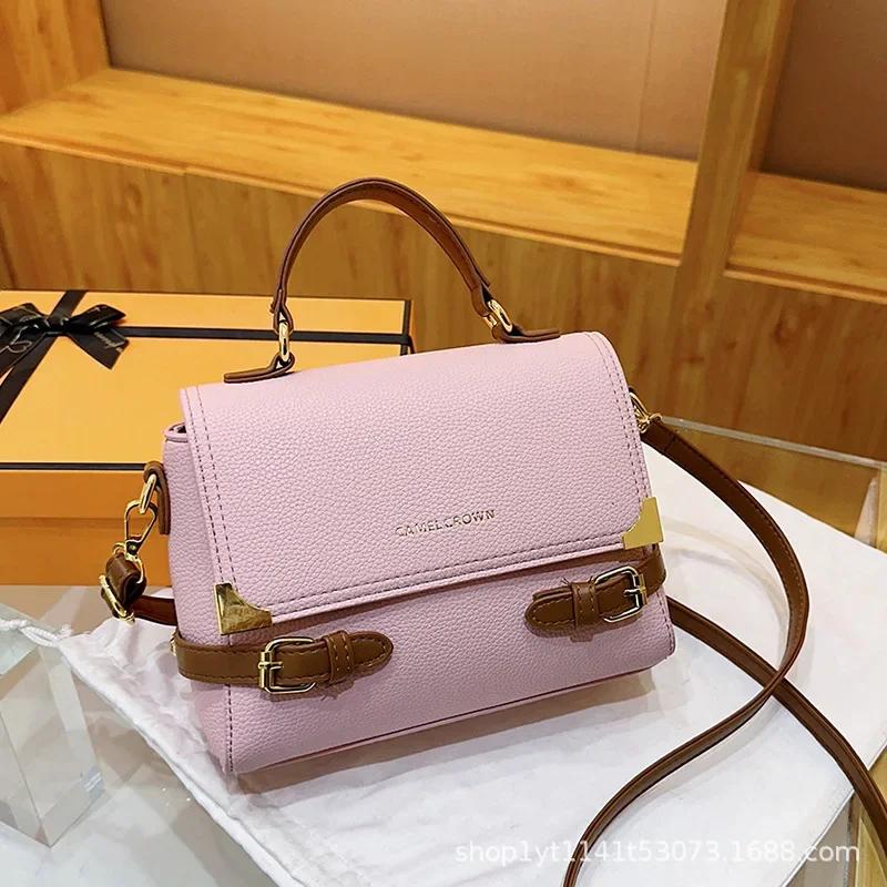 

Однотонная маленькая квадратная сумка для женщин, ретро-сумка на одно плечо, элегантная сумка через плечо, летний тренд, подарок