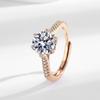 Light Luxury 2 Carat   Copper Champagne Gold Sparkling Zircon Ladies Banquet Elegant Calm Ring