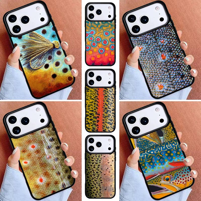 Rainbow Trout Fishing Skin Phone Case for iPhone 17ProMax 12 13 14 15 16e 17 Pro Max Plus Air Cover