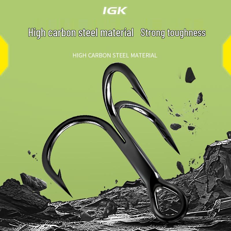 Reinforced Black Nickel Teflon Triple Hook - Rust & Corrosion Resistant High-Carbon Steel Lure Hook