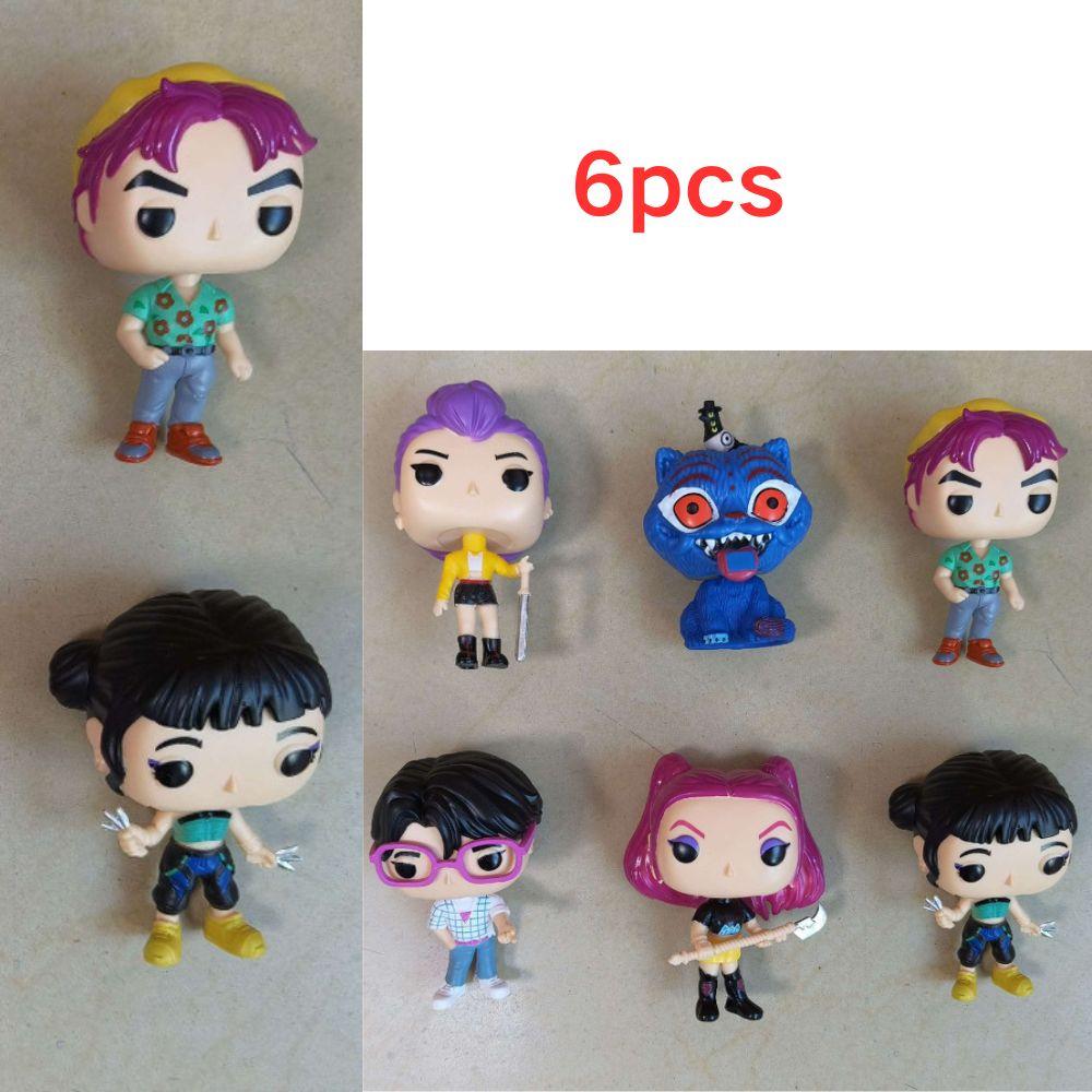 6pcs Kpop Demon Hunters Figure Pvc Model Anime Figurine Collection Statue Desk Decoration Dolls Children Toys Halloween Gifts