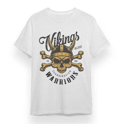 Men's T-shirt With Viking Legend Graphic Unisex White 100% Cotton Oversize Tee