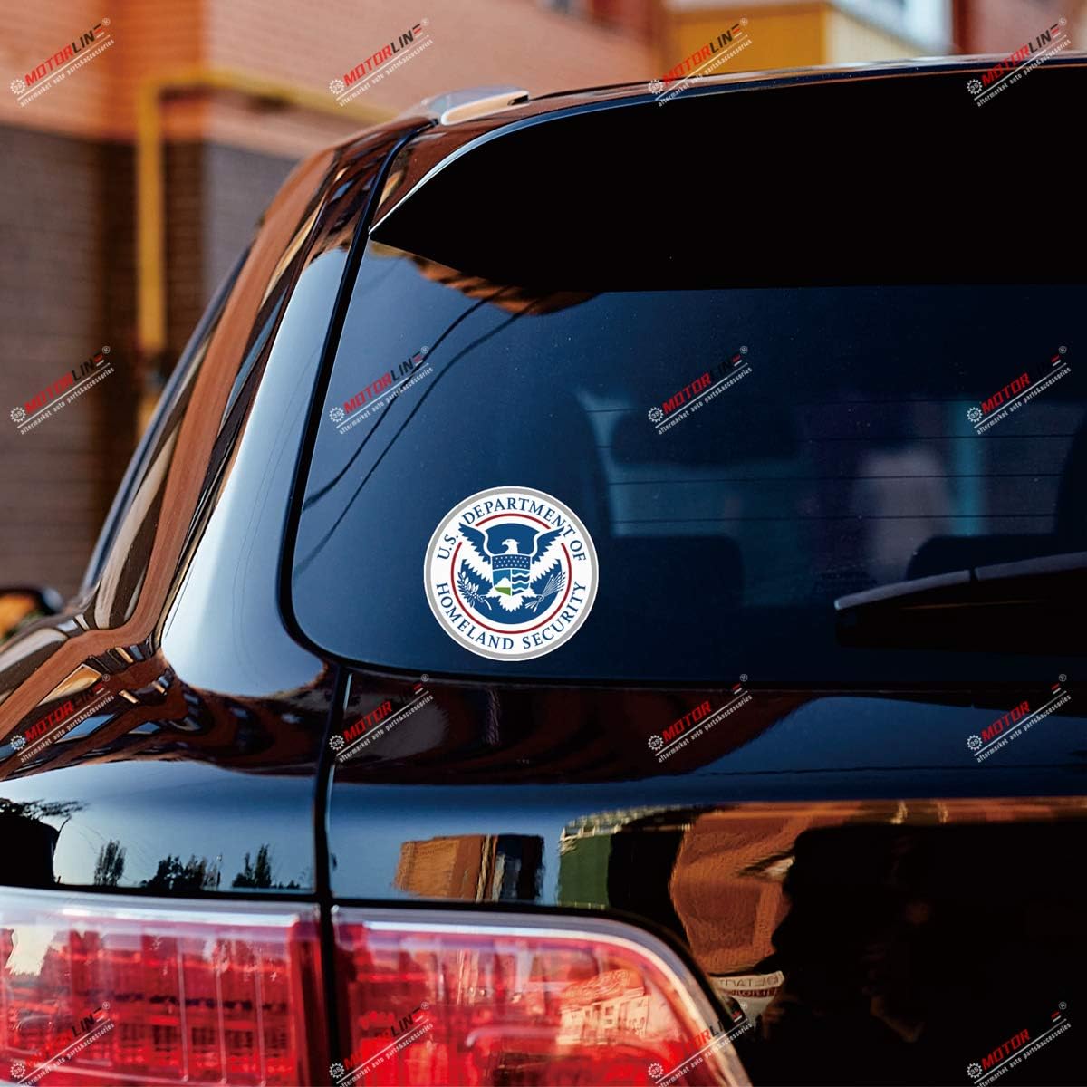 US Homeland Security Decal Vinyl Sticker Round - 4 Pack Glossy, 2 Inches, 3 Inches, 4 Inches, 6 Inches - for Car Boat Laptop Cup Phone