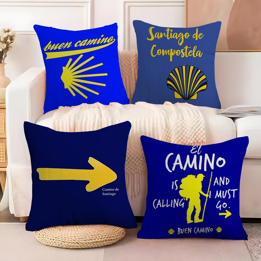 Movie CCamino Santiago Cushion Cover Soft Plush Fabric DoubleSided Printed Sofa Cushion Cover for All Seasons Home Decor Gift