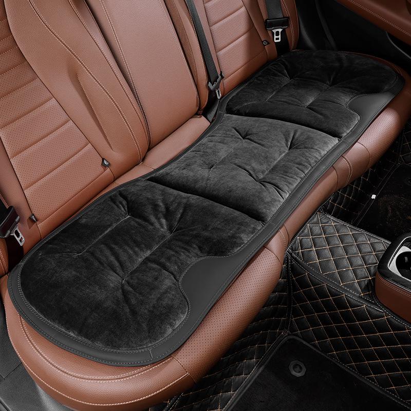 Luxury Flannel Winter Plush Car Seat Cushion for Mercedes-Benz & BMW - Thick, Warm, Three-Piece Rear Set