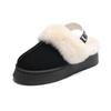 Elastic Autumn and Winter Snow Boots Two Wear Women's Platform Slippers Plush Warm Outside Wear Plush Internet Celebrity Fluffy Sandals