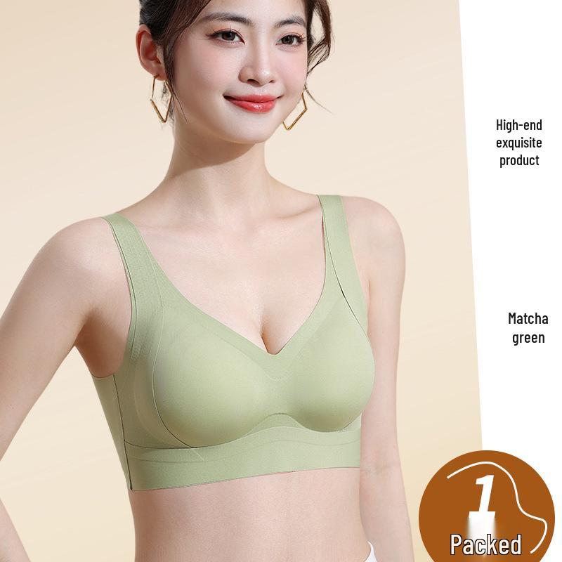 Seamless Red Wireless Lift Support Bra: Thin Style, Backless, Small Bust Enhancement