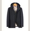 Men's Warm Hooded Down Jacket with Detachable 90% Goose Fleece Inner Tank