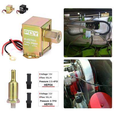 Electric Fuel Pump 12v 4.5-7psi Universal Gas Diesel In-Line In-Tank With Installation Kit  Petro Gasoline or Diesel Engine EP014