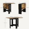 Tavolo da Pranzo Pieghevole Tavolo da Cucina con Ali Abbattibili per Piccoli Spazi 103x76x73,5 cm Nero e Marrone Rustico