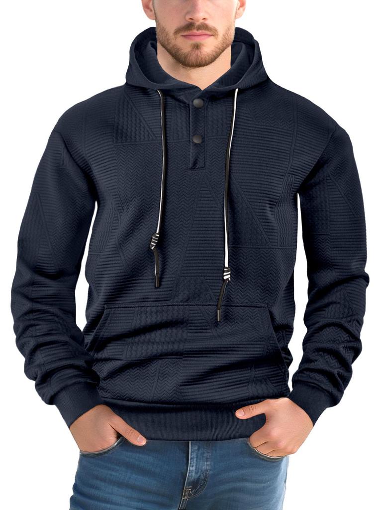 Men's Spring/Autumn Casual Solid Color Loose Pullover Hoodie