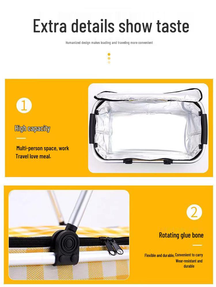 Portable Insulated Picnic Basket & Folding Cooler Bag