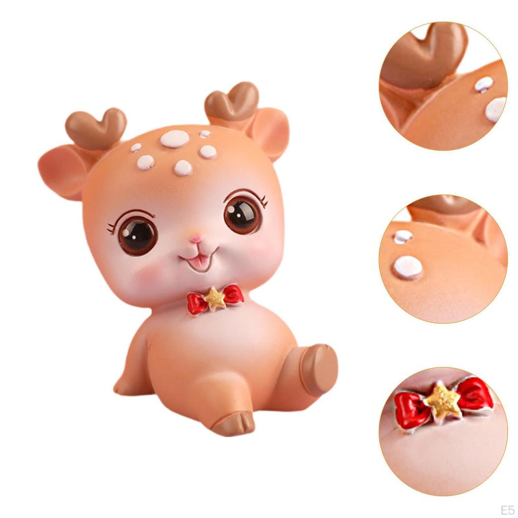 Deer Miniature Figurine Desktop Ornament for Entrance Fireplace Cabinet Style A