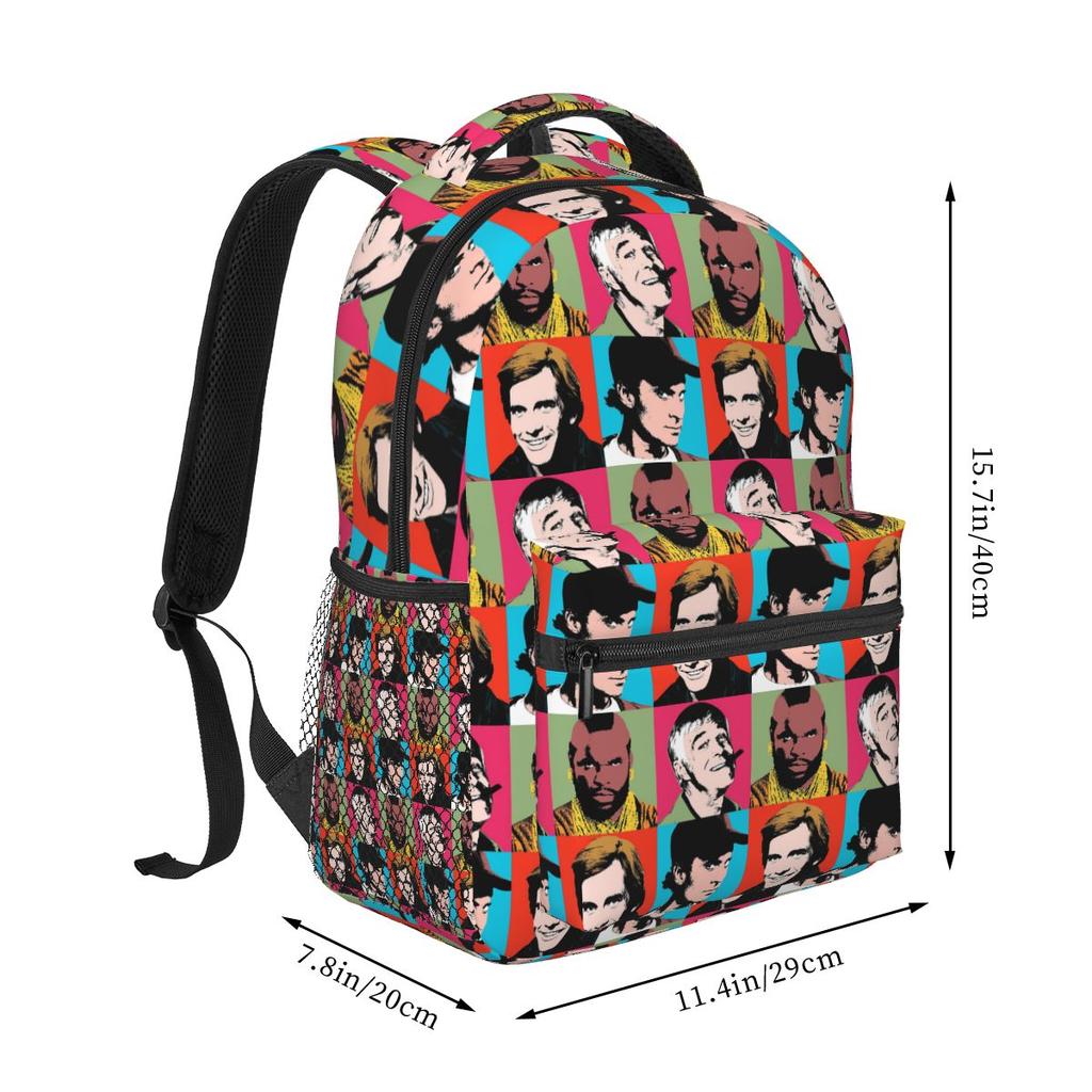 The Andy Warhol Team Backpack Student Boys Girls BookBag Kids School Bag Laptop Shoulder Bags for Men Women