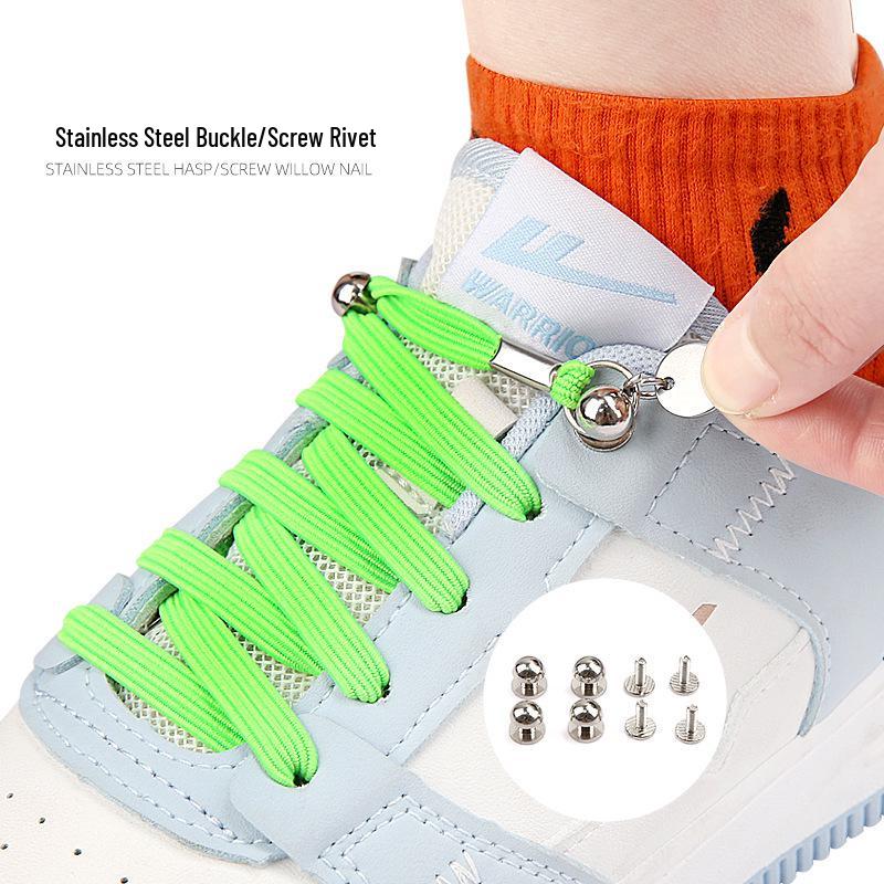 No-Tie Elastic Shoelaces with Creative Buckle for Men & Women - Colorful Round/Flat for Sports & Casual Wear