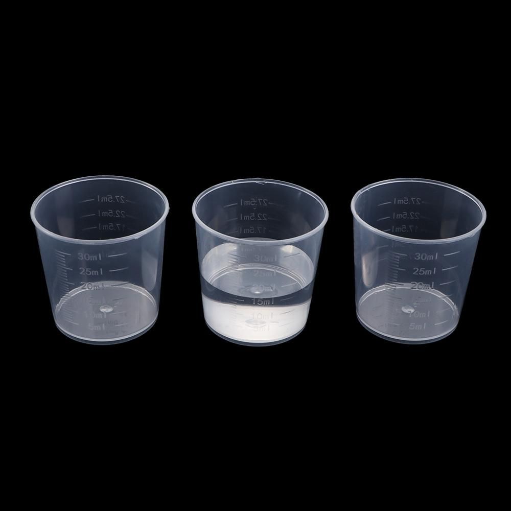 Paint Medicine Pills Plastic Transparent Graduated Cups Measuring Tool Container Scale Cups