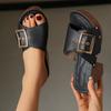 Fashion Women Slippers 2025 Summer New Fashion Elegant Soft Platform Shoes Ladies Chunky High Heels Buckle Casual Peep Toe Slippers