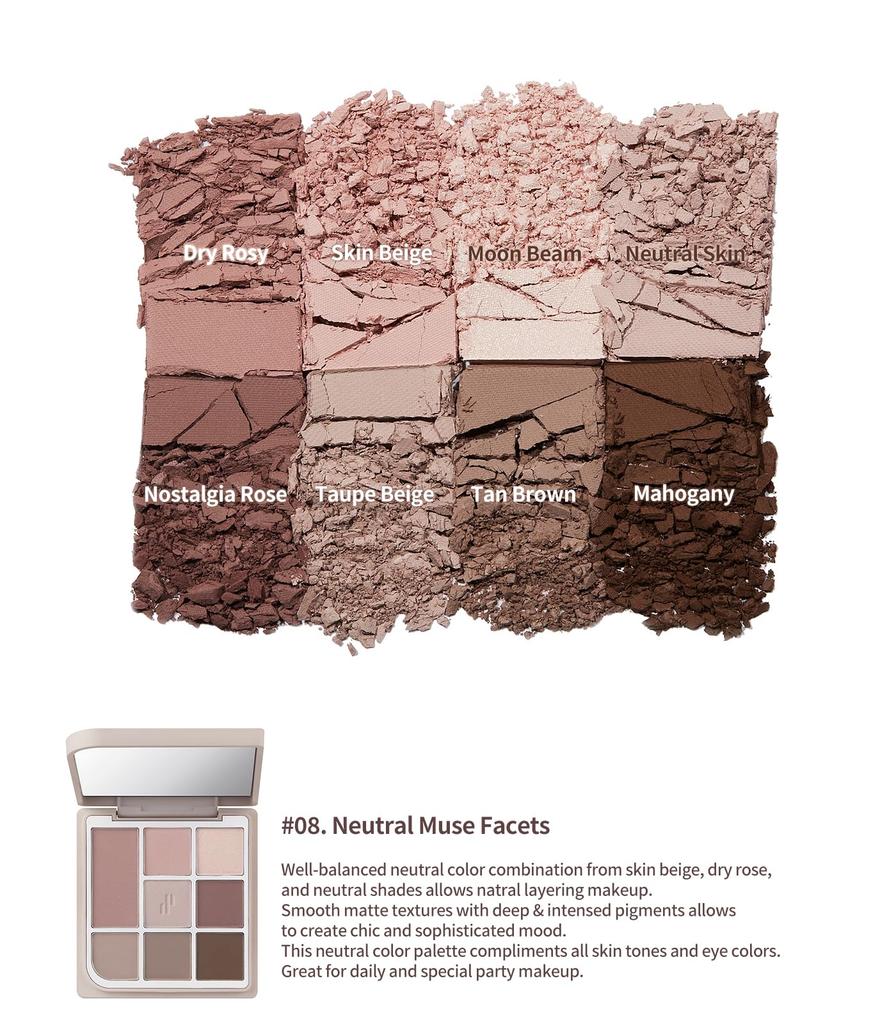 Paleta cieni do powiek On Mood Neutral Muse [Heart Percent]Dote (08 Faset)