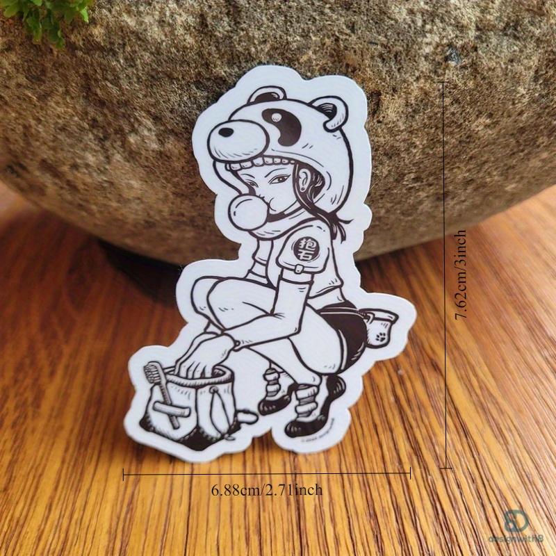 Panda Dipping Chalk Glossy Coated Kiss-cut Sticker Durable for Laptop, Car,  Skateboard & More - Perfect for Teens, Adults, Creative Decor & Gifting