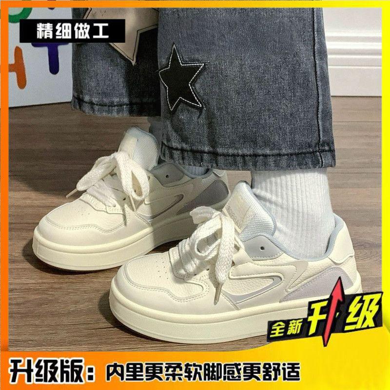 

Легкие маленькие белые туфли на толстой подошве женские 2025 новая осень студенческие универсальные туфли ins нишевые оригинальные повседневные кеды 40 серый