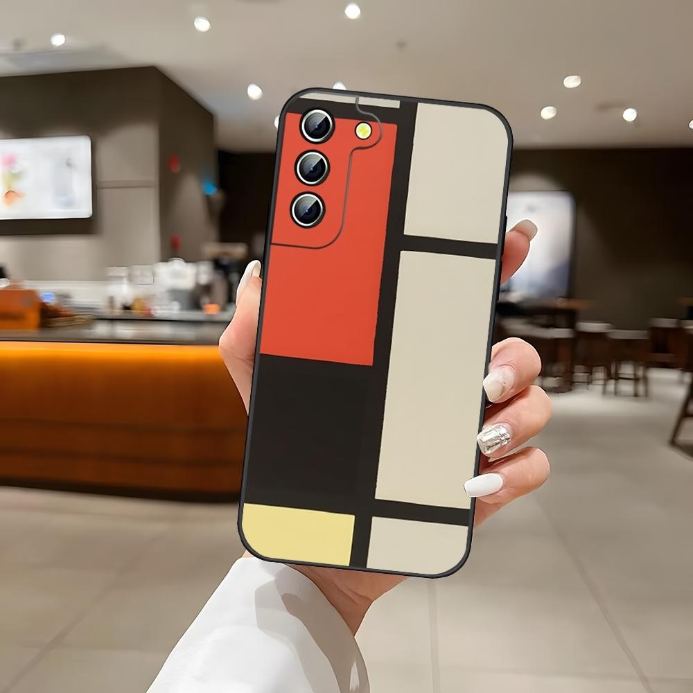 M-Mondrians Phone Case For S25 Samsung S26 S24 Ultra S22 S23 S20 Fe S21 Plus A54 A34 A16 A53 Back Cover