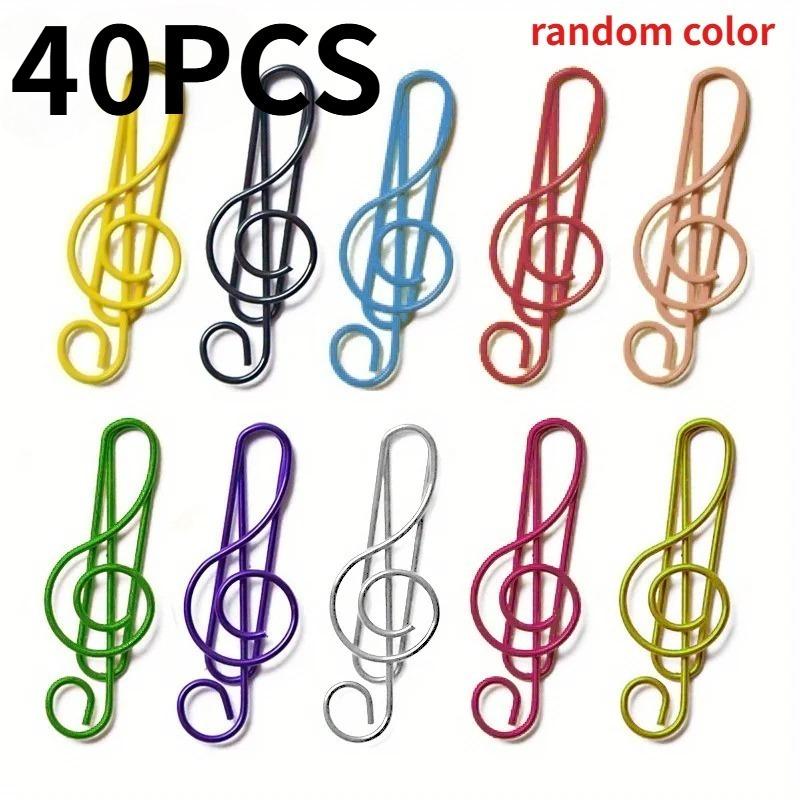 50PCS Colorful Musical Note Paperclips Cartoon Student Bookmarks Paper Clips Creative Office Supplies Folders Memo Holders