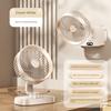 Desktop Automatic Oscillating Small Fan, Rechargeable Ultra-Quiet Mini Fan for Student Dormitory Beds, Portable