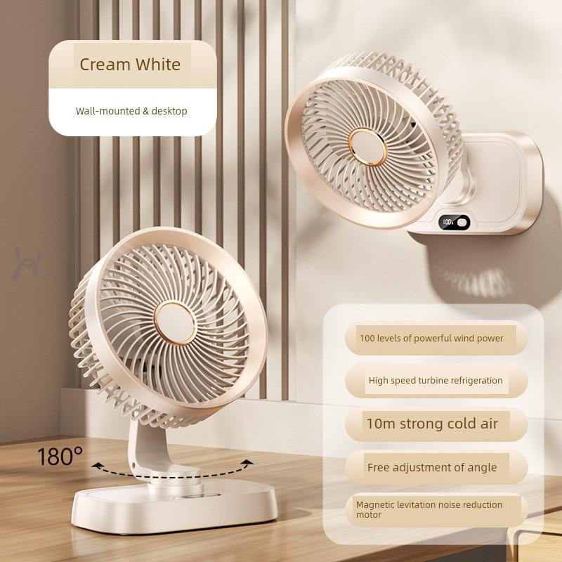 Desktop Automatic Oscillating Small Fan, Rechargeable Ultra-Quiet Mini Fan for Student Dormitory Beds, Portable