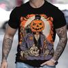 Halloween pumpkin lantern festival essential 3D printed men's shirt round neck T-shirt street fashion style oversized casual