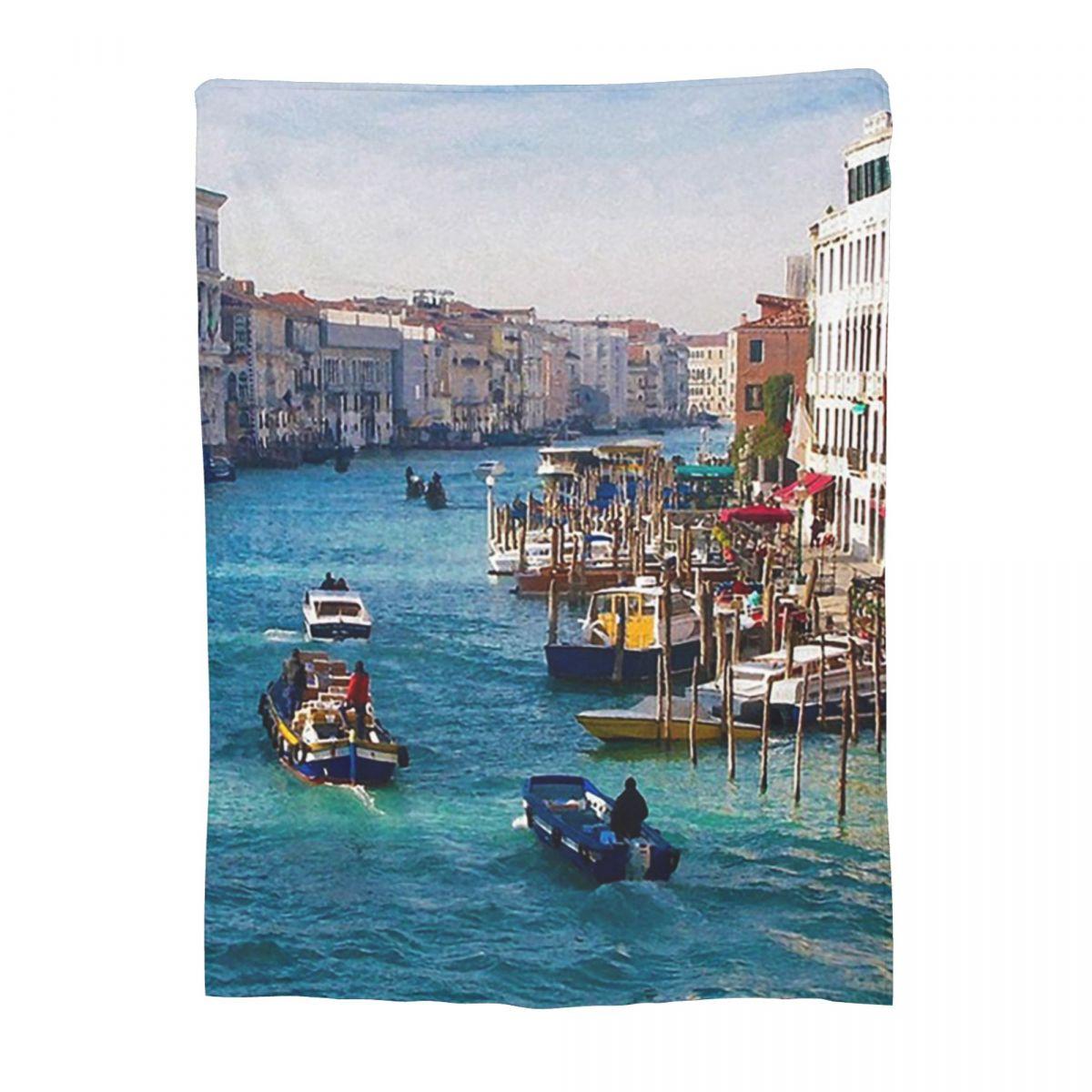 Venice Grand Canal Blanket Flannel Sofa Throw Blanket Breathable for Home Bedroom Travel Throws Bedspread Quilt 30x40in