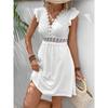 Fashion Women's Summer V Neck Casual Fashion Solid Color Pullover  Dress