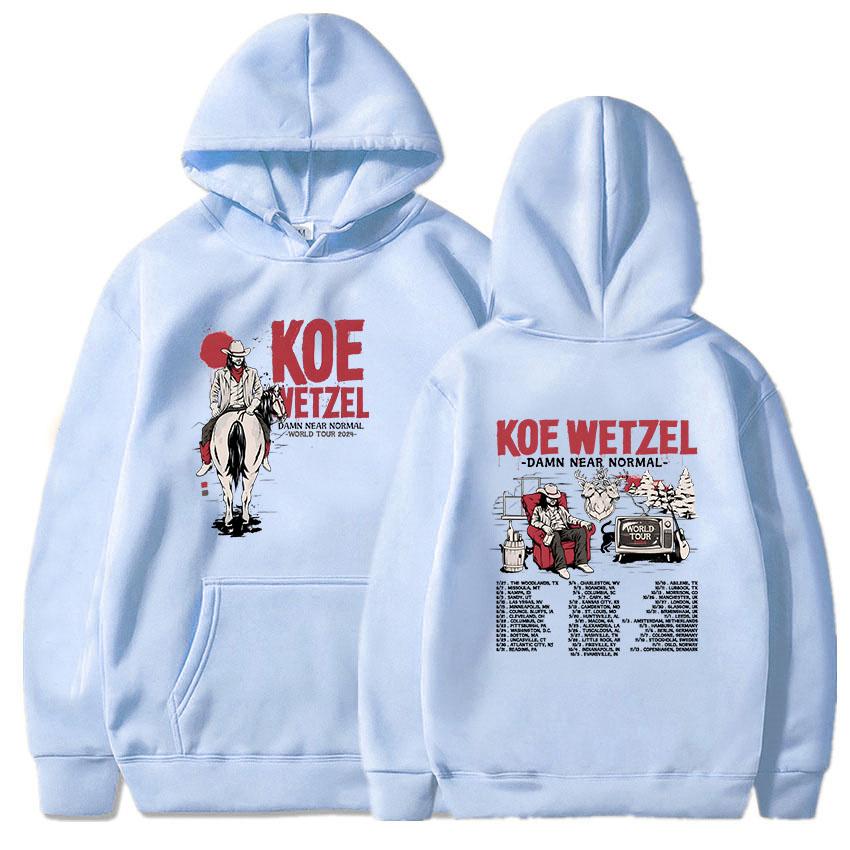 Graphic Clothes Damn Near Normal Tour Koe Wetzel Hoodies Sudaderas Women/Men Winter Hooded Pullovers Casual Fleece Sweatshirts