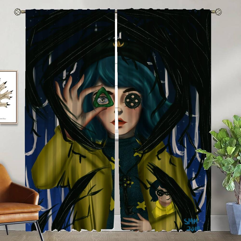 

Современные шторы для гостиной для камеры Coraline Home Interior Шторы 2 шт. Тюль для спальни Shades Partition Шторы для ребенка W50xH70cmx2pcs-CL