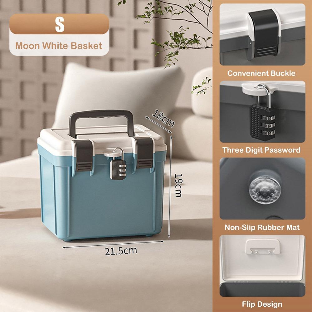 

С кодовым замком Замок Сейф Коробка Большой вместимости Органайзер для лекарств Бытовой Blue - Small