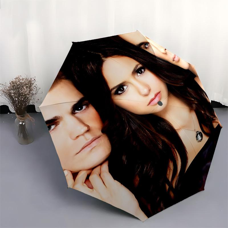 Vampire Diaries, Elena Gilbert Automatic Opening and Closing, 8 rib Structure Portable Umbrella, Suitable for Men and Women in All Seasons