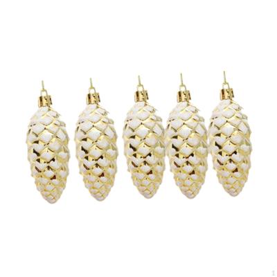 5 Pack Pine Cone Ornaments for Christmas Tree, Small Baubles Events
