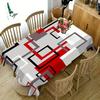 1pc Tablecloth, Geometric, Rectangle - 100% Polyester, Tablecloth For Dining Room, Office, Writing Desk, Home Decor, Kitchen